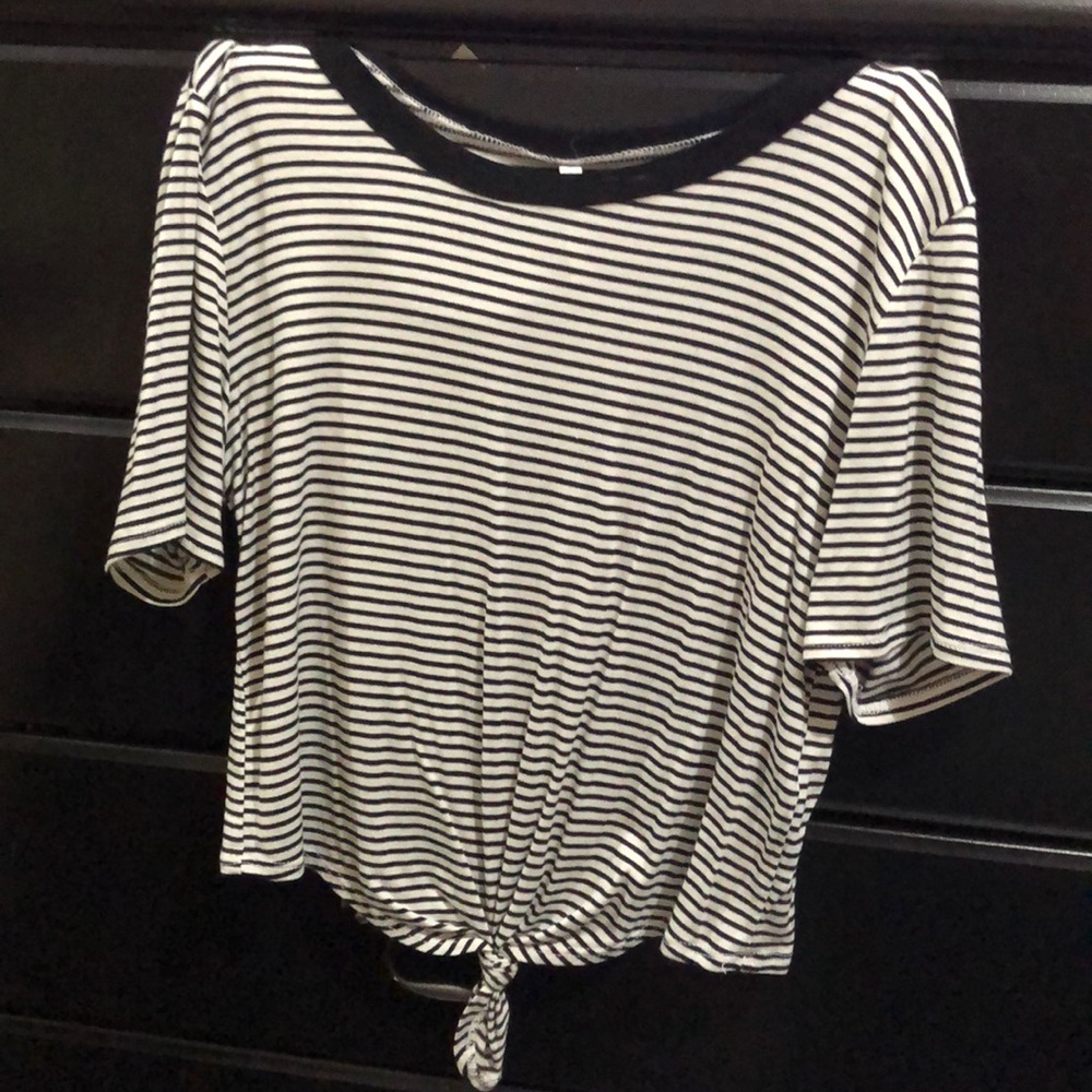 White & Black Stripped Top